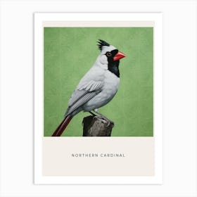 Ohara Koson Inspired Bird Painting Northern Cardinal 1 Poster Art Print