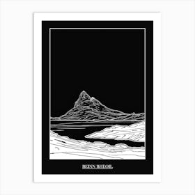 Beinn Bheoil Line Drawing 4 Poster Art Print