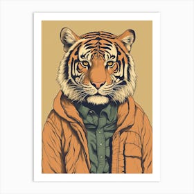 Tiger Illustrations Wearing A Shirt 3 Art Print