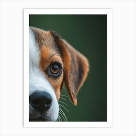 Beagles Face In Close Up Generated with AI Art Print