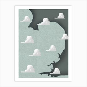 Vintage East Anglia Weather Map Poster