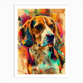 Beagle dog colourful Painting Art Print