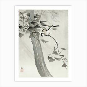 Long Tailed Tit In Storm (1900 1936), Ohara Koson Art Print