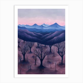 Trees In The Mountains Art Print