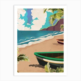 Boats On The Beach Art Print