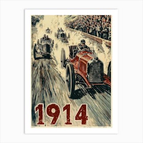 Aihrgdesign A Vintage Poster Of An Automobile Rally In 1914 F 3205c5a4 B4ef 4104 A7fc 9d677e0ade00 1 Art Print