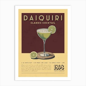 Daiquiri Classic Cocktail Art Print