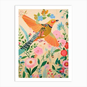 Maximalist Bird Painting American Goldfinch 1 Art Print