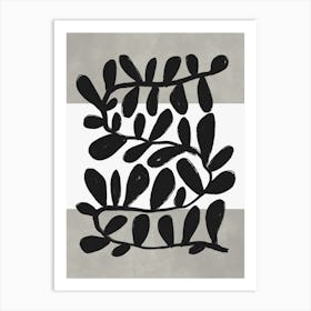 Black Botanic No 1 Art Print