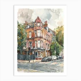 Brent London Borough   Street Watercolour 1 Art Print