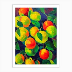 Pummelo 2 Fruit Vibrant Matisse Inspired Painting Fruit Art Print