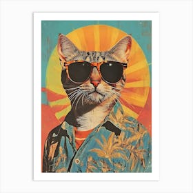 Vintage Retro Poster Cool Cat Art Print