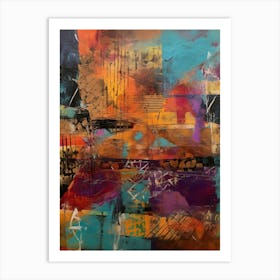 The Best, Abstract Collage In Pantone Monoprint Splashed Colors Art Print