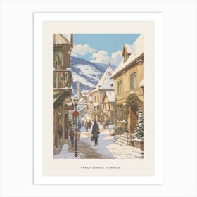 Vintage Winter Poster Transylvania Romania 3 Art Print