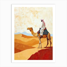 Camel Rider in A Desert Art Print