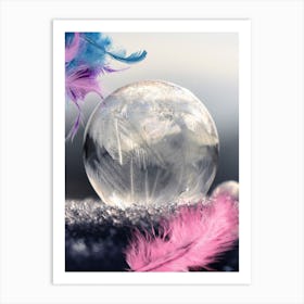 Crystal Ball With Feathers 2 Art Print