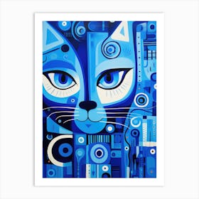 Blue Cat 9 Art Print