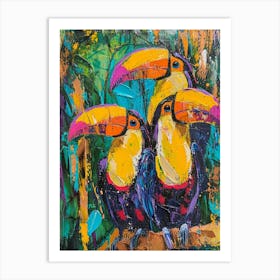 Colourful Toucan Brushstrokes 4 Art Print