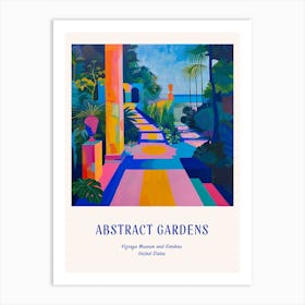 Colourful Gardens Vizcaya Museum And Gardens Usa 2 Blue Poster Art Print