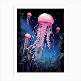 Box Jellyfish Pencil Drawing 2 Art Print