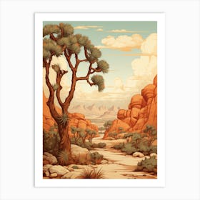  Retro Illustration Of A Joshua Tree Pattern In Grand 2 Art Print