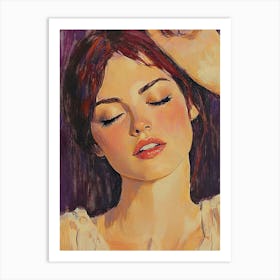 Woman With Eyes Closed 1 Art Print