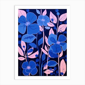 Blue Flower Illustration Bougainvillea 2 Art Print