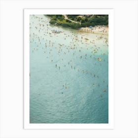 High Summer Season Full Beach Aerial Photo Art Print