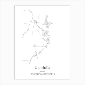 Ulladulla,Australia Minimalist Map Art Print