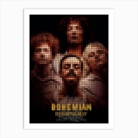 Bohemian Rhapsody Movie Posters In A Pixel Dots Art Style Art Print