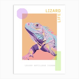 Lesser Antillean Iguana Abstract Modern Illustration 2 Poster Art Print