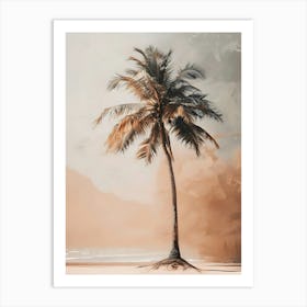 Palm Tree On The Beach 2 Art Print