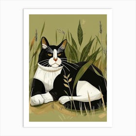 Black And White Cat 25 Art Print