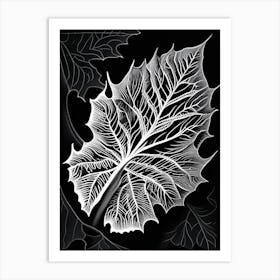 Sycamore Leaf Linocut 4 Art Print