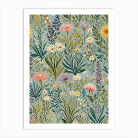 Wildflowers Pattern Art Print