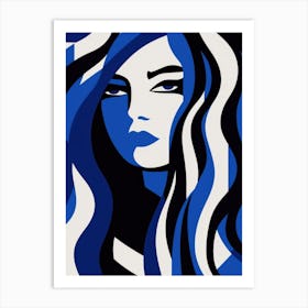 Blue Haired Woman Art Print