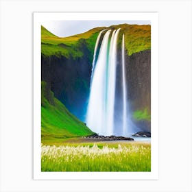 Skógafoss Waterfall, Iceland Majestic, Beautiful & Classic (1) Art Print