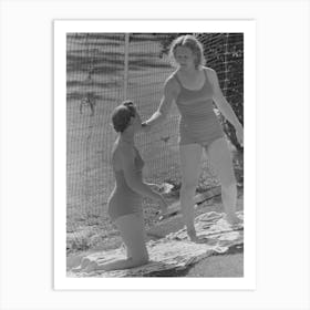 Sun Bathers At The Park Swimming Pool, Caldwell, Idaho By Russell Lee Art Print