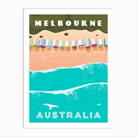 Melbourne, Australia — Retro travel minimalist poster Art Print