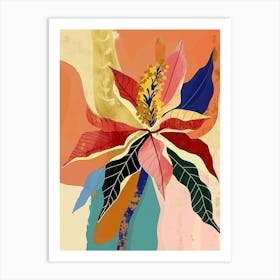 Colourful Flower Illustration Poinsettia 3 Art Print