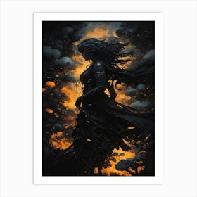 Woman In Black Art Print