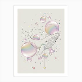 Whale With Bubbles Art Print