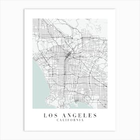 Los Angeles California Street Map Minimal Color Art Print