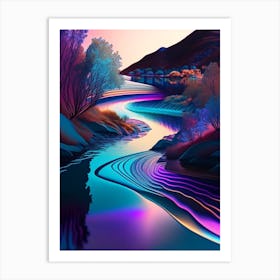 River, Waterscape Holographic 1 Art Print