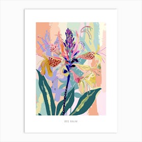Colourful Flower Illustration Poster Bee Balm 2 Art Print