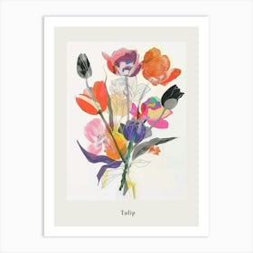 Tulip 1 Collage Flower Bouquet Poster Art Print
