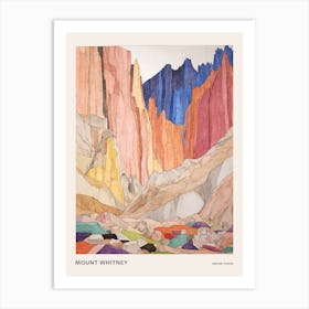 Mount Whitney United States 4 Colourful Mountain Illustration Poster Art Print