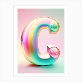 C, Alphabet Bubble Rainbow 5 Art Print