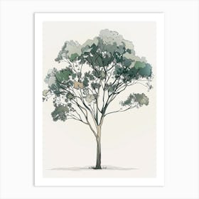 Eucalyptus Tree Pixel Illustration 3 Art Print