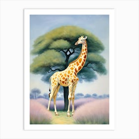 Giraffe By The Acacia Art Print